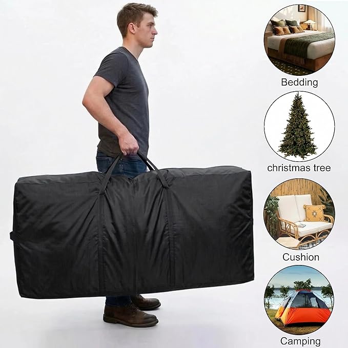 66 Gallon Extra Large Storage Bags, XXL Moving Bags with Zippers & Side Handles, Jumbo Big Storage Totes for Moving & Space-Saving Organization (Black, 66 Gallon, 2 Pack)