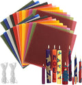 LDHHYH 24pcs 8 x 8 Inch Beeswax Sheets for Candle Making, 12 Bright Colors Beeswax Candle Making Kit for Adults, Wax Honeycomb Sheet with Cotton Wick for DIY Craft Gift
