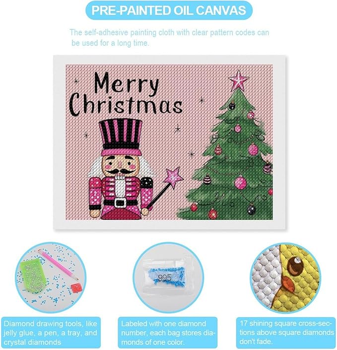 AIVKIEJK Diamond Painting Kits for Adults - Christmas Tree Painting DIY 5D Full Drill Diamond Dots Paintings with Diamonds Gem Art and Crafts Home Decor 12"x16"