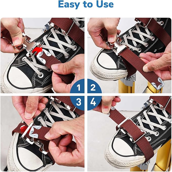 Yescom 4 pcs Drywall Stilt Straps Adjustable Foot Band Strap Replacement Kit Part Repair Accessories