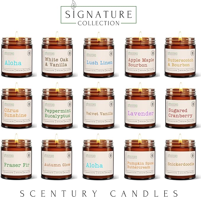 White Oak Vanilla Scented Candle, Many Scents to Choose from, All Natural Non-Toxic Soy Wax, Handmade in The USA (White Oak & Vanilla)