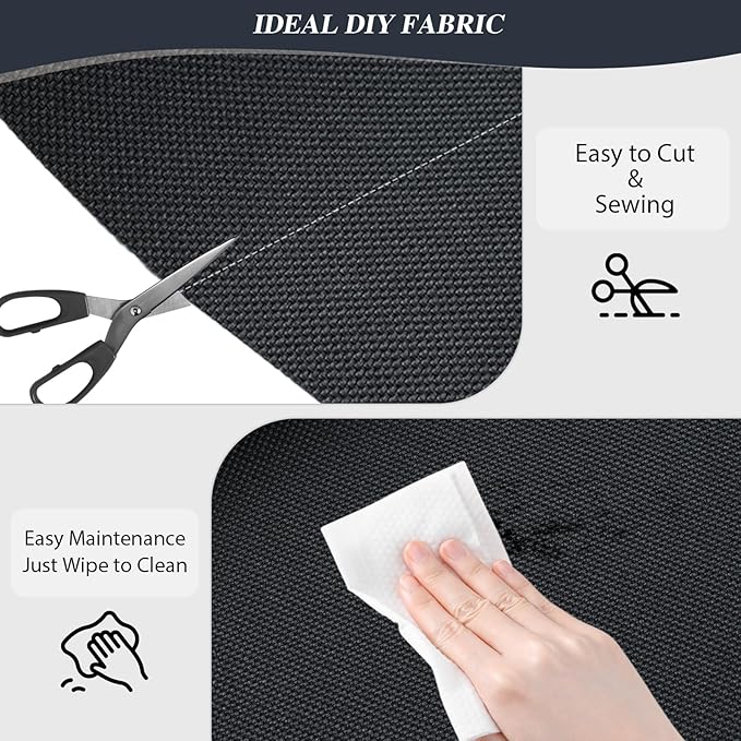 ANMINY 100% Waterproof Outdoor Fabric 15 Yards, 58" W 600D Marine Canvas Fabric with PVC Backing, Ripstop Upholstery Material by The Yard for Furniture Boat Covers Tent Awning, Dark Gray