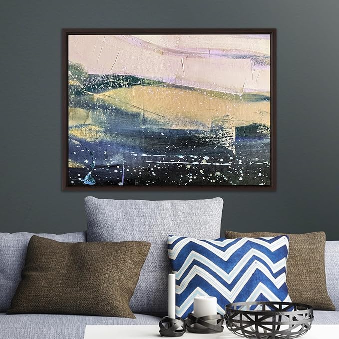 Pixy Canvas Floater Frame 16x32 for 3/4 (0.75) inch Deep Canvas Paintings/Canvas Prints/Wood Canvas Panels/Wall Art/Wall Decor/Home Decor/Artwork (Dark Walnut, 16 x 32 inch, Portrait)