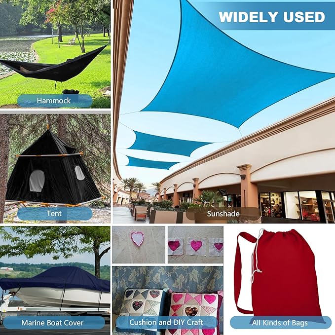 1200D Thicken Waterproof Canvas Fabric by The Yard 58" W Water-Resistant Polyester Fabric Heavy Duty Outdoor Upholstery Material for Chair Patio Cushion Furniture Cover Sewing DIY, 10 Yards Sky Blue