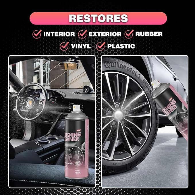 DONKEYPRO Car Interior Cleaner, Polishing Cleaner Detailer Spray for Vehicle Detailing, 450ml Aerosol 15 fl oz with Iron Can (3-Pack)