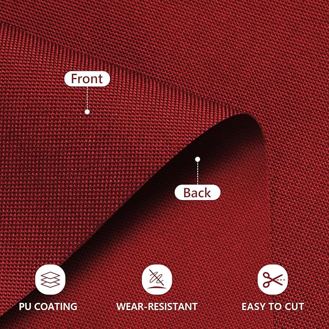 Waterproof Canvas Fabric by The Yard 58inch 600D Upholstery Material Polyester Fabric Outdoor Water Resistant Fabric for Sewing Chair Patio Cushion Purse Bag Interior, 12 Yard Red