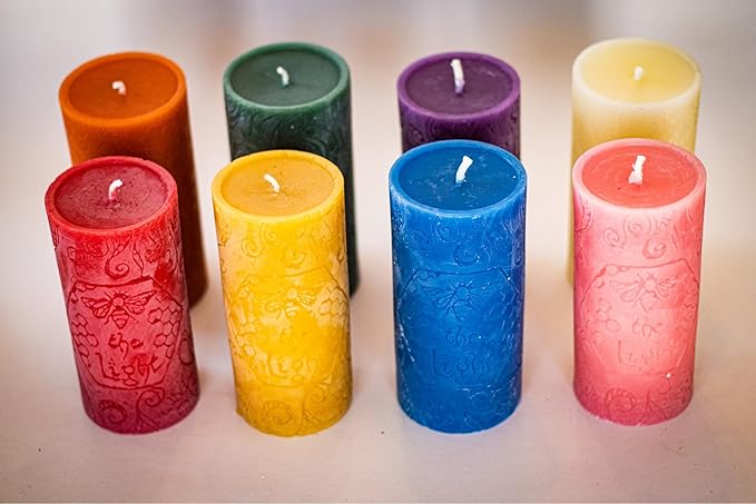 BeeTheLight Beeswax Pillar Candle - 100% Pure Bees Wax - Choose Your Size and Color - Up to 72 Hour Burn Time - Approx. 2x3, 3x4, 3x6 - Unscented - Natural Light Honey Scent (Pink Sunset, Large)