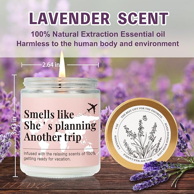 Travel Candle Gifts for Women, Smells Like Shes Planning Another Trip Candle, Best Gifts for People Who Travel, Birthday Gift or Traveling Gift for Travelers Women, Mom, Her, Couple, Friend-3
