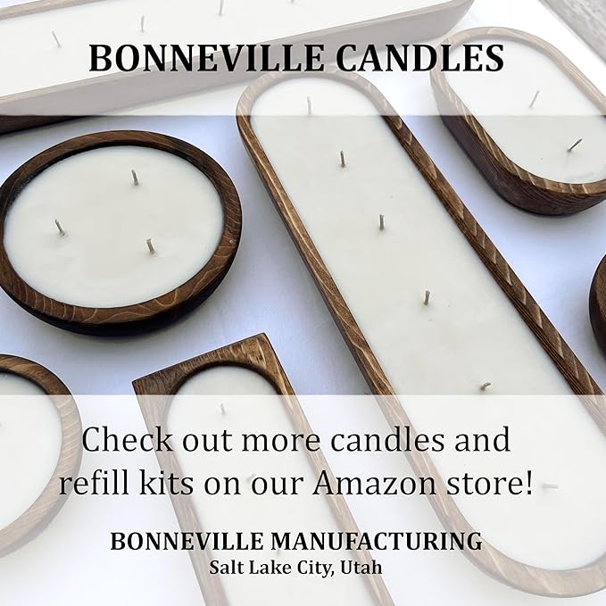 Bonneville Candles Refill Kits | 100% Soy Wax, Cotton Wicks, Wick Stickers, Stirring Stick | DIY Candle Making | Scented Unscented (3 Refill Kits, Magnolia & Peony)