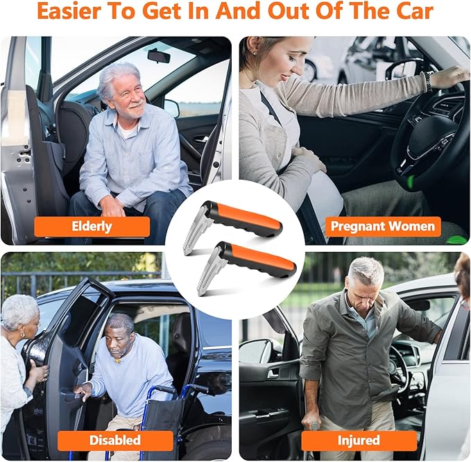 Kaiedos Car Door Handle for Elderly, 3-in-1 Car Handle Assist for Seniors, Portable Auto Cane Vehicle Support Handle, 500 lbs Capacity, Non-Slip Door Assist Bar