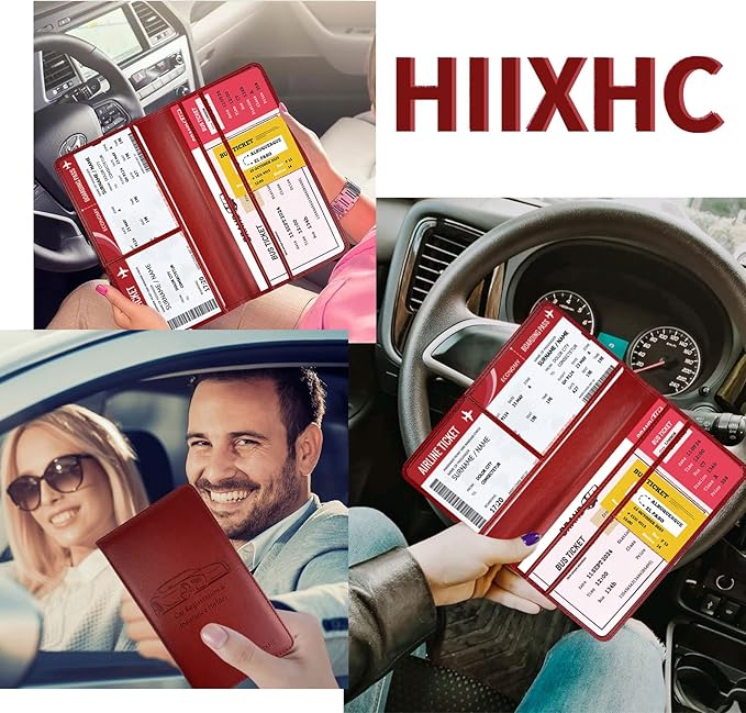 Car Registration and Insurance Card Holder - Leather Vehicle Glove Box Automobile Documents Paperwork Wallet Case Organizer for ID, Driver's License, Key Contact Information Cards