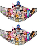 Lilly's Love Stuffed Animal Hammock | Corner Hanging Organizer, Toy Storage, Stuffed Animal Storage Net | Made from Quality Fishing Net, Holds 12lbs | 67"x47"x47" (Black, 2 Pack)