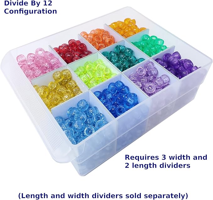 (6-Pack) Large Drawer Configurable Width Dividers compatible with Akro-Mils Plastic Storage Craft Cabinets, (Dividers Only)