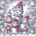 CZYWJMEI Christmas 5D Diamond Painting Kits for Adults Beginners,DIY Winter Family Snowman Diamond Art Kits,Full Round Drill Diamond Dot Gem Art Kits,Home Wall Decor 13.7x13.7nch