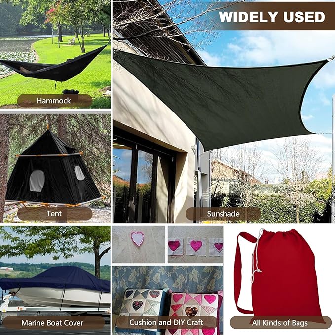 1200D Thicken Waterproof Canvas Fabric by The Yard 58" W Water-Resistant Polyester Fabric Heavy Duty Outdoor Upholstery Material for Chair Patio Cushion Furniture Cover Sewing DIY, 15 Yards Khaki