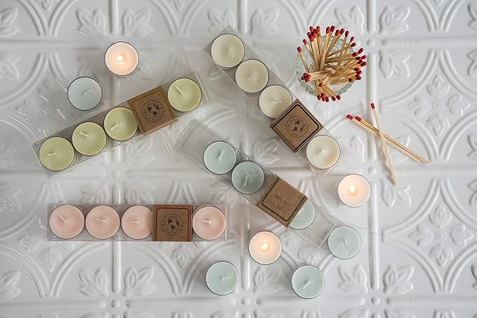 ECO CANDLE CO. Tea Light Candles, Pure Lilac, 10-Pack - Scents of Pure Lilac Bushes - Recyclable Plastic Cups, 100% Soy Wax, No Lead, Hand Poured, Made from Midwest Grown Soybeans, .6 oz. Each