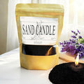 LONGDI Natural Pearled Candle Sand, 18 oz Scented Candle Sand with 25 Wax Wicks-DIY Refillable Candle Making Kit, Long-Lasting, Smoke-Free, Clean Burning Candles(Black, Lavender Scent)