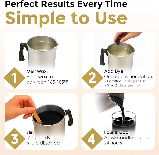 Butterscotch Candle Dye - Made in The USA - Premium Colorants - Highly Concentrated - Popular Colors for Paraffin or Soy Wax - Great for Professionals or Hobbyist - 10 Dye Chips