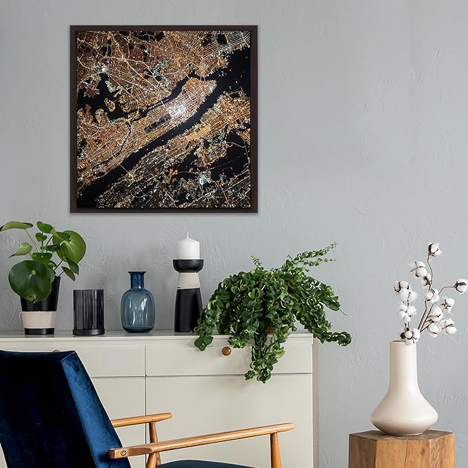 Pixy Canvas Floater Frame 37x37 for 1-1/2 (1.5) inch Deep Canvas Paintings/Canvas Prints/Wood Canvas Panels/Wall Art/Wall Decor/Home Decor/Artwork (Dark Walnut, 37 x 37 inch, Square)