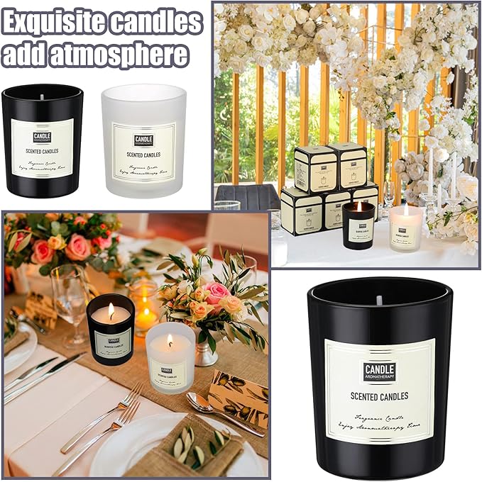 MTLEE 24 Pcs Candles for Home Scented Aromatherapy Jar Candle Gift for Women Bulk 8 Long Lasting Aromatherapy Jar Soy Wax Candle Gift for Christmas Birthday Employee(Elegant Style,Fresh Scent)
