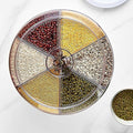 Cereal Dispenser Countertop Rotatable - Grain Containers Tank Dispenser with 6 Compartments - Ideal for Kitchen Storage of Lentils, Rice, Beans and Other Dry Food