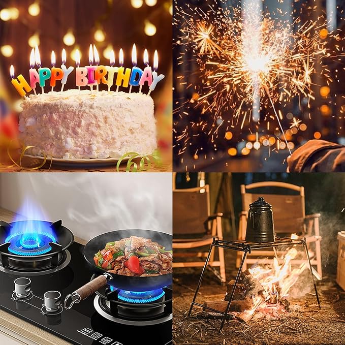VEHHE Long Lighters Rechargeable with Safety Switch, USB C Lighter with 360° Flexible Neck, Windproof Flameless Plasma Arc Lighter with Led Battery Display for Fireworks BBQ Camping (Rose Gold)