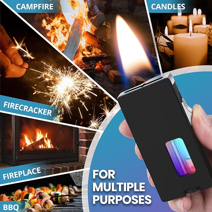CHOICEDC Cool Lighters for Men, Butane Refillable Lighter, Vintage Lighters with Unique Shake Ignition, Visible Gas Tank, Adjustable Wide Flat Soft Flame Lighter, Novelty Gifts for Men Women, No Fuel