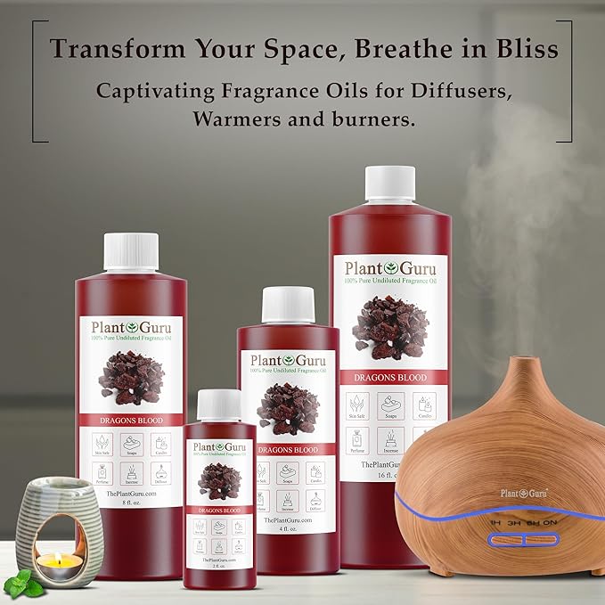 Dragons Blood Fragrance Oil 4 fl. oz. Scented Oil for DIY Soap Making, Candles, Bath Bombs, Body Butters. Used in Aromatherapy Diffusers, Burners and Warmers. Great Addition to Lotions and Creams.