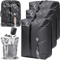 Black Voyage Reusable Vacuum Compression Travel Bag for Carry-On Suitcase and Backpack, Recycled IP67 Waterproof Space Saver Vacpack (3-Pack, 18L - Pump Included)