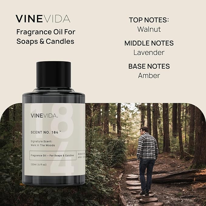 VINEVIDA [4oz] Walk in The Woods; Fragrance Oil for Candle Making and Soap Making - Premium Candle Scents for Soy Candles