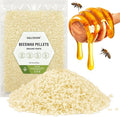 VALLYDOM Organic Beeswax Pellets - 453g White Beeswax Pastilles, Pure Natural Bulk Bees Wax Pellets for DIY Beeswax Making Candles Skin Care Lip Balm Soap Lotion (1lb)