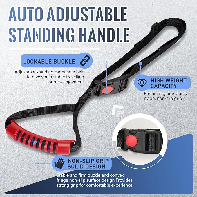 Car Door Handle for Elderly Car Handle Assist Support, Portable Auto Grab Handles with Strap for Handicap Seniors