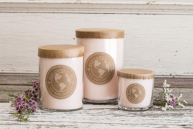 ECO CANDLE CO. Recycled Candle, Snowflakes, 6 oz. - Scents of Winter, Flowers, & Mint - 100% Soy Wax, No Lead, Kraft Paper Label & Lid, Hand Poured, Phthalate Free, Made from Midwest Grown Soybeans