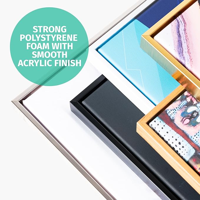 Pixy Canvas Floater Frame 8x24 for 3/4 (0.75) inch Deep Canvas Paintings/Canvas Prints/Wood Canvas Panels/Wall Art/Wall Decor/Home Decor/Artwork (Black Stripe, 8 x 24 inch, Landscape)