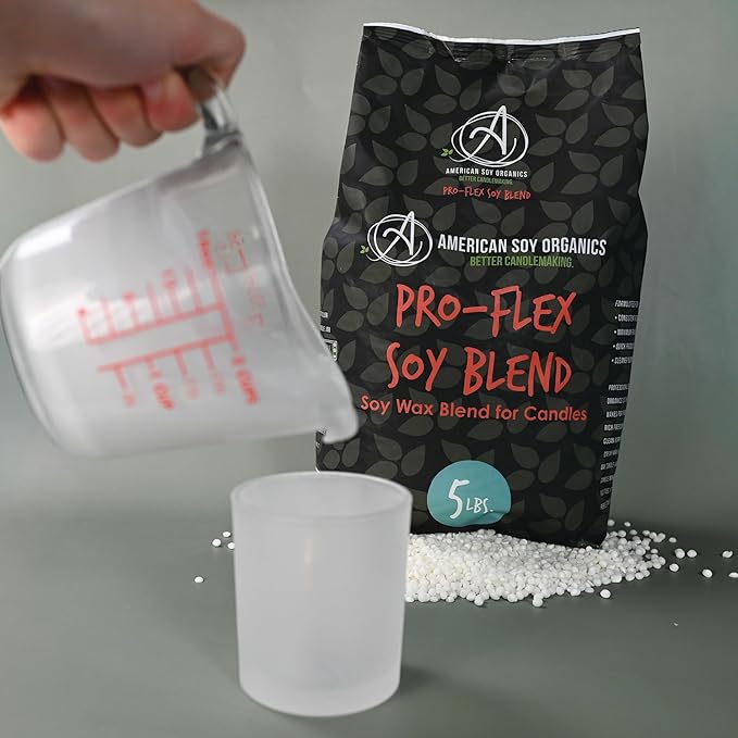 American Soy Organics Pro-Flex Soy Blend - Soy Wax Beads for Candle Making - Candle Making Supplies - Beeswax-Free Candle Wax Blend for Container Candles, Tealights and Wax Melts, 5 lbs