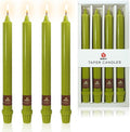 Light Green Taper Candle 10 Inch Long Candlesticks Unscented Dripless Tapered Candle Set for Home Decor Wedding Party Dinner Candles, 4 Pack