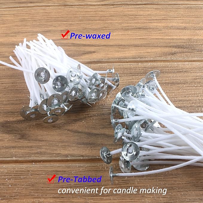 MILIVIXAY 100 Piece 3.5 inch Candle Wicks-Pre-Waxed-Candle Wicks for Candle Making.
