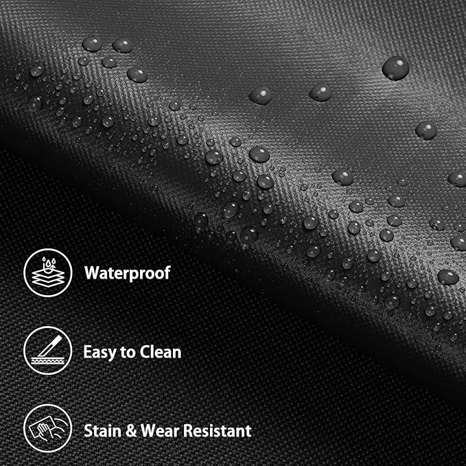 Waterproof Marine Canvas Fabric by The Yard 58" W 600D PVC Backing Water-Resistant Polyester Fabric Upholstery Material for Outdoor Indoor Marine Awning Tent Boat Furniture Cover DIY, 15 Yards Black