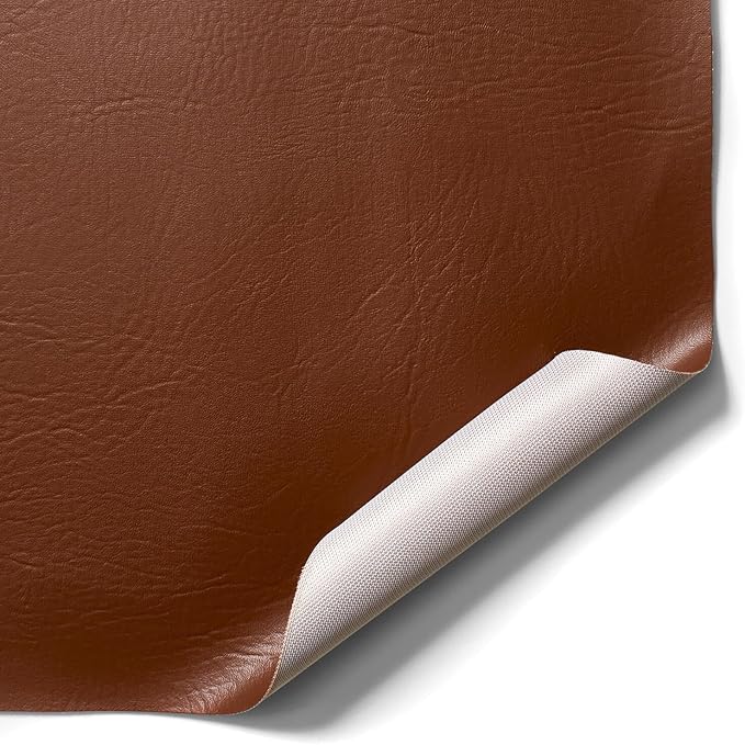 Ottertex Vinyl Fabric Faux Leather Pleather Upholstery 54" Wide by The Yard (5 Yard, Chestnut)