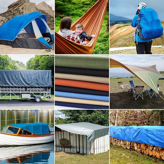 Waterproof Canvas Fabric - 58" Wide 600D Upholstery Polyester Material - Durable Indoor Outdoor Water Resistant Fabric for Furniture Cover Cushion Home Awning Tent (600D White, 1 Yard)