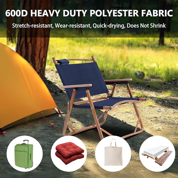 Waterproof Canvas Fabric by The Yard 58inch 600D Upholstery Material Polyester Fabric Outdoor Water Resistant Fabric for Sewing Chair Patio Cushion Purse Bag Interior, 12 Yard Navy Blue