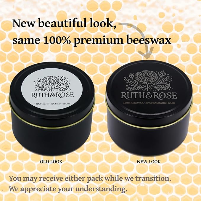 RUTH & ROSE | Speakeasy | 100% Beeswax Scented Candles for Home, 8oz, +65 Hours Burn Time, Aromatherapy Non Toxic Candles, Gift for Women & Men, Perfect for Travel or Gifting