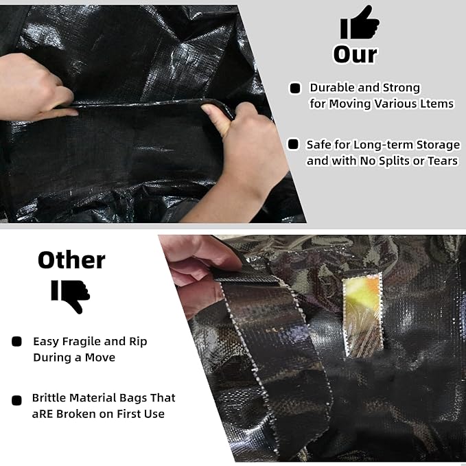 3 Pack 52L Storage Bags for Clothes, Moving Bags Heavy Duty Extra Large with Reinforced Handle, Storage Containers for Organizing Bedding, Blanket, Sheets, Pillows, Toys, Christmas Decorations