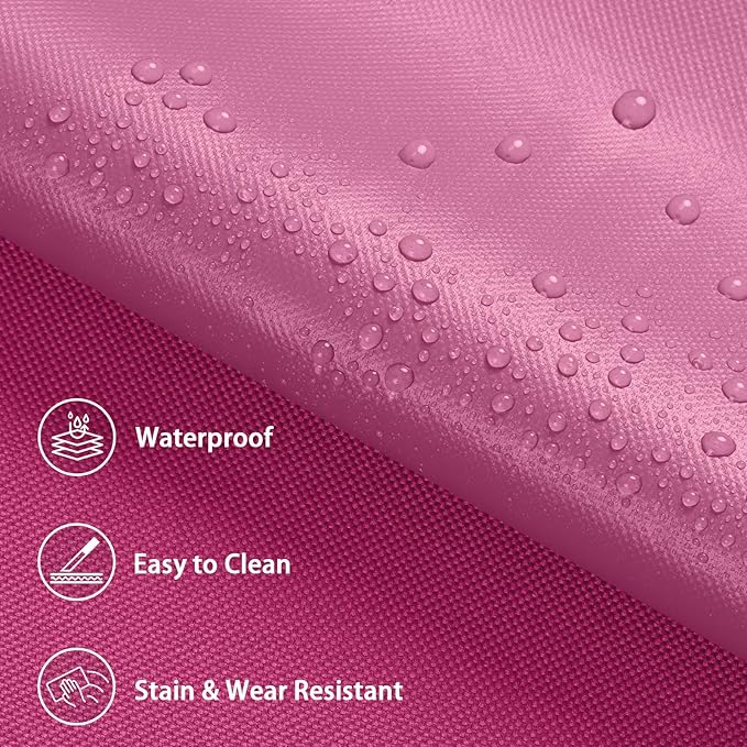 Waterproof Marine Canvas Fabric by The Yard 58" W 600D PVC Backing Water-Resistant Polyester Fabric Upholstery Material for Outdoor Indoor Marine Awning Tent Boat Furniture Cover DIY, 15 Yards Pink