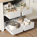 NETEL 2 Pack Pull Out Cabinet Organizer, Slide Out Drawers for Kitchen Cabinets, Pull Out Drawers Fixed with Adhesive Nano Film, Kitchen Cabinet Organizer, Pantry Organizers,11.8" W X 15.7" D X 6.9" H