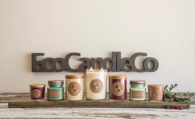 ECO CANDLE CO. Recycled Candle, Orange Clove, 18 oz. Double Wick - Scents of Oranges Pierced with Spicy Cloves - 100% Soy Wax, No Lead, Kraft Paper Label & Lid, Hand Poured