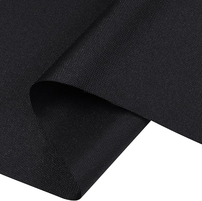 Soft Waterproof Canvas Fabric PU Backing, 600 Denier Ripstop UV Protection 48 x 60 Inch Canvas Cordura Fabric for Outdoor/Indoor, DIY Crafts, Bags, Awning, Marine, Furniture Cover(Black)