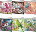 DoxQcs 5D Diamond Art Painting Greeting Cards Kit, DIY Cards for Blessings Congratulations Gifts, Greeting Card Set for Birthday Thanksgiving Day Christmas Halloween-Parrot