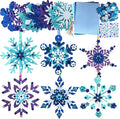 MLOLM 30 Sets Winter Snowflake Crafts Kit DIY 3D Snowflake Ornament Craft Kits Make Your Own Snowflake Sticker for Winter Christmas Holiday Frozen Home Activities Party Favors