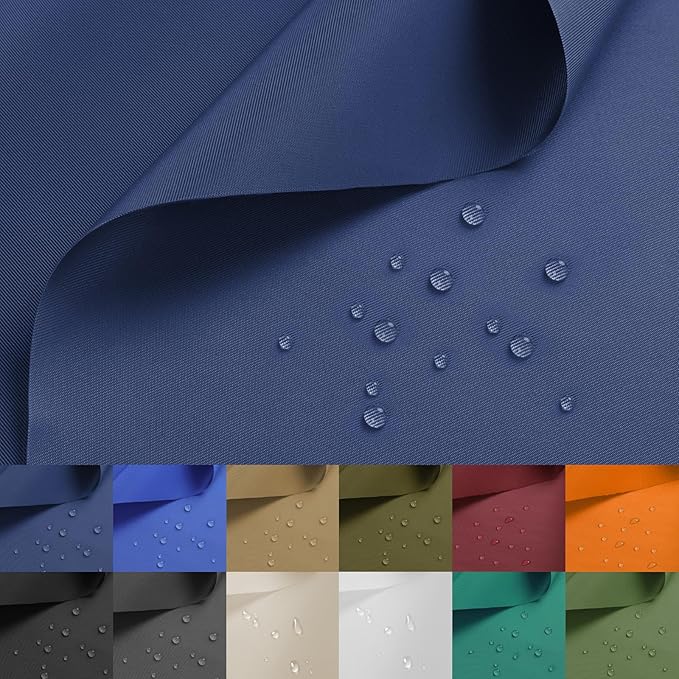 Nylon Fabric, 58" W 420D Waterproof Fabric 1 Yard Ripstop Nylon Material Outdoor Upholstery Twill Sewing Material for Patio Chair, Lining, Cushion, Purse, Tote Bag, Tarp Cover, DIY Project Navy Blue